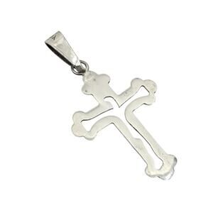 Sterling Silver 925 Mexico Cutout Cross Religious Christian Crucifix Pendant